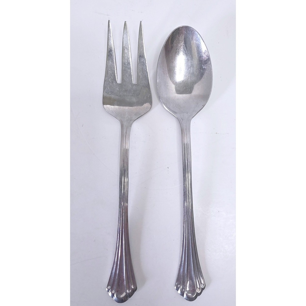 Reed & Barton '1800' Select Stainless Serving Spoon and Cold Meat Fork Set Korea